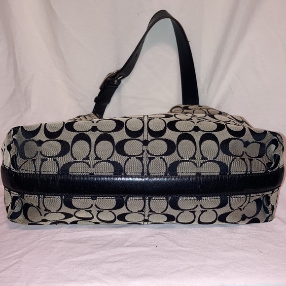 Classic Black Coach Signature C handbag • approx 12” x 14” - Picture 6 of 12